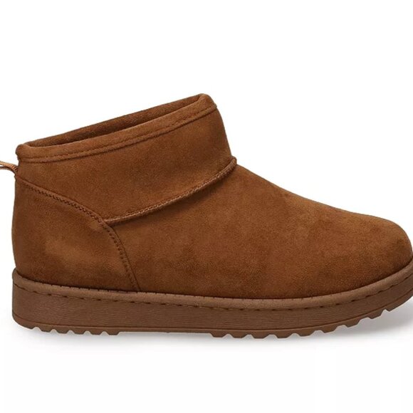 SO Lupita Women's Low Boots Faux Fur Lined Chestnut Color Size 8 New in Box - Picture 2 of 10